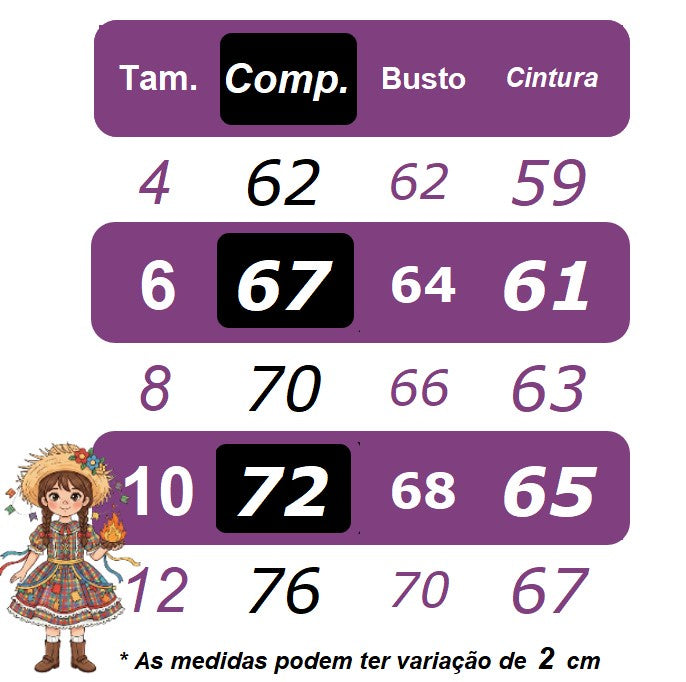 Vestido Infantil Junino Colorê Encantado Leveza e Elegância para Meninas | Bebeloo
