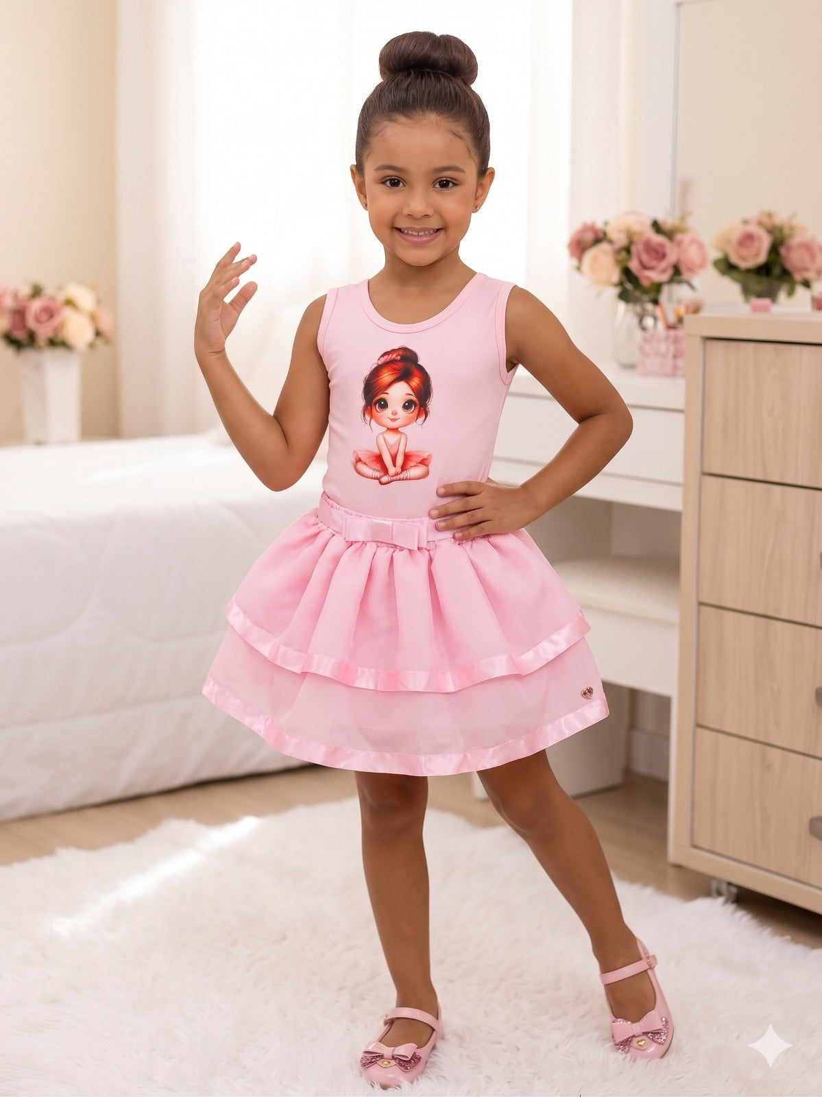 Conjunto Blogueirinha Bailarina Rosa - Diversão e Encanto para Brincar | Bebeloo Kids
