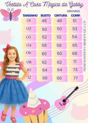 Vestido Mini Miss Temático A Casa Magica Da Gabby - Leveza e Elegância para Meninas | Bebeloo Kids