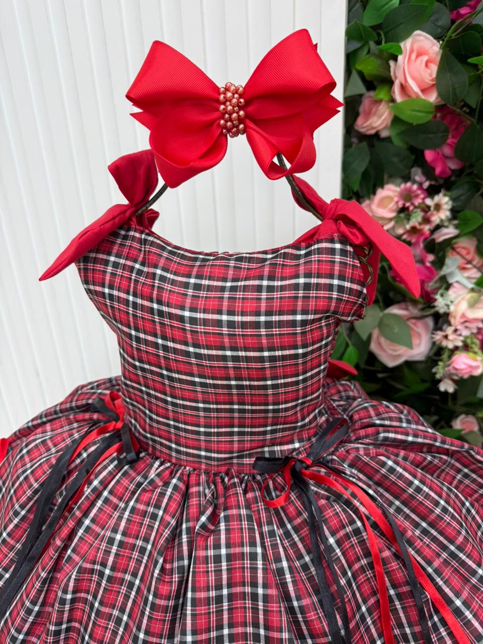 Vestido Marie Junino Luxo Xadrez Maria Eduarda - Leveza e Elegância para Meninas | Bebeloo Kids