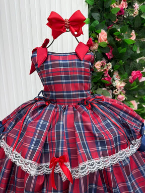 Vestido Marie Junino Luxo Xadrez Maria Clara | Bebeloo Kids