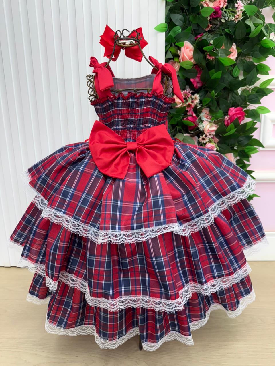Vestido Marie Junino Luxo Xadrez Maria Clara - Leveza e Elegância para Meninas | Bebeloo Kids