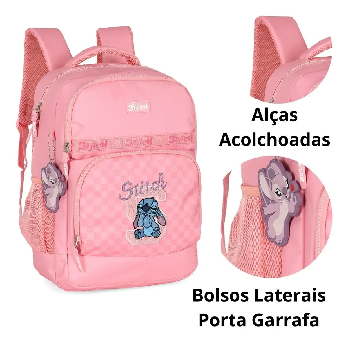 Mochila De Costa Stitch Rosa - Diversão e Encanto para Brincar | Bebeloo Kids