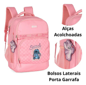 Mochila De Costa Stitch Rosa - Diversão e Encanto para Brincar | Bebeloo Kids