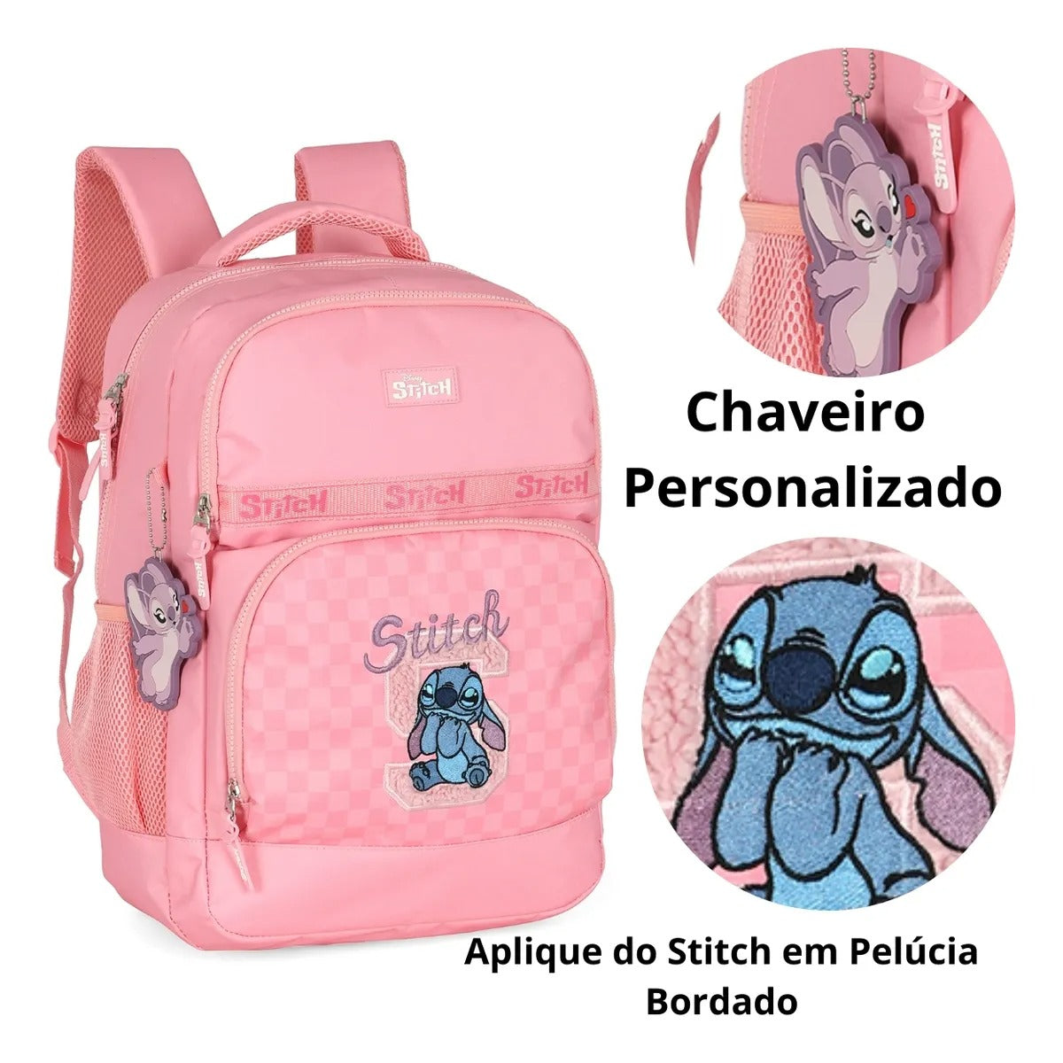 Mochila De Costa Stitch Rosa - Diversão e Encanto para Brincar | Bebeloo Kids