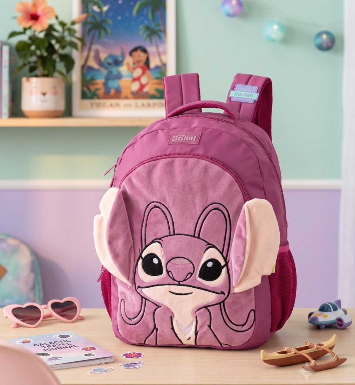 Mochila De Costa Angel Orelhinhas Pelucia Roxo - Diversão e Encanto para Brincar | Bebeloo Kids