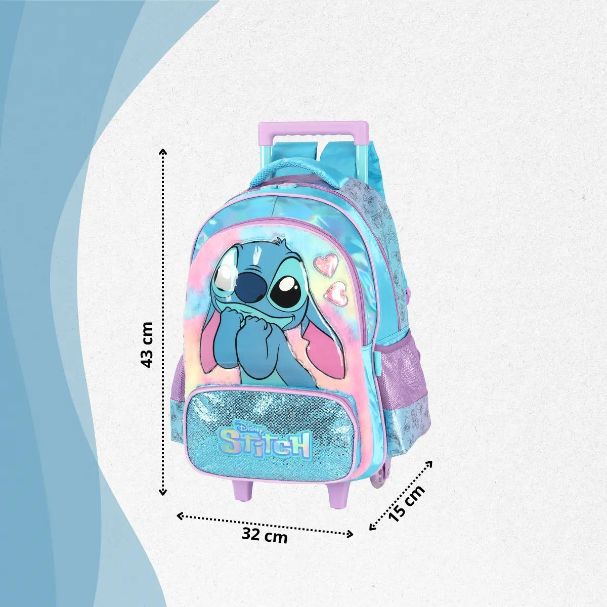Mochila De Rodinhas Stitch Azul - Delicadeza para Completar o Look | Bebeloo Kids