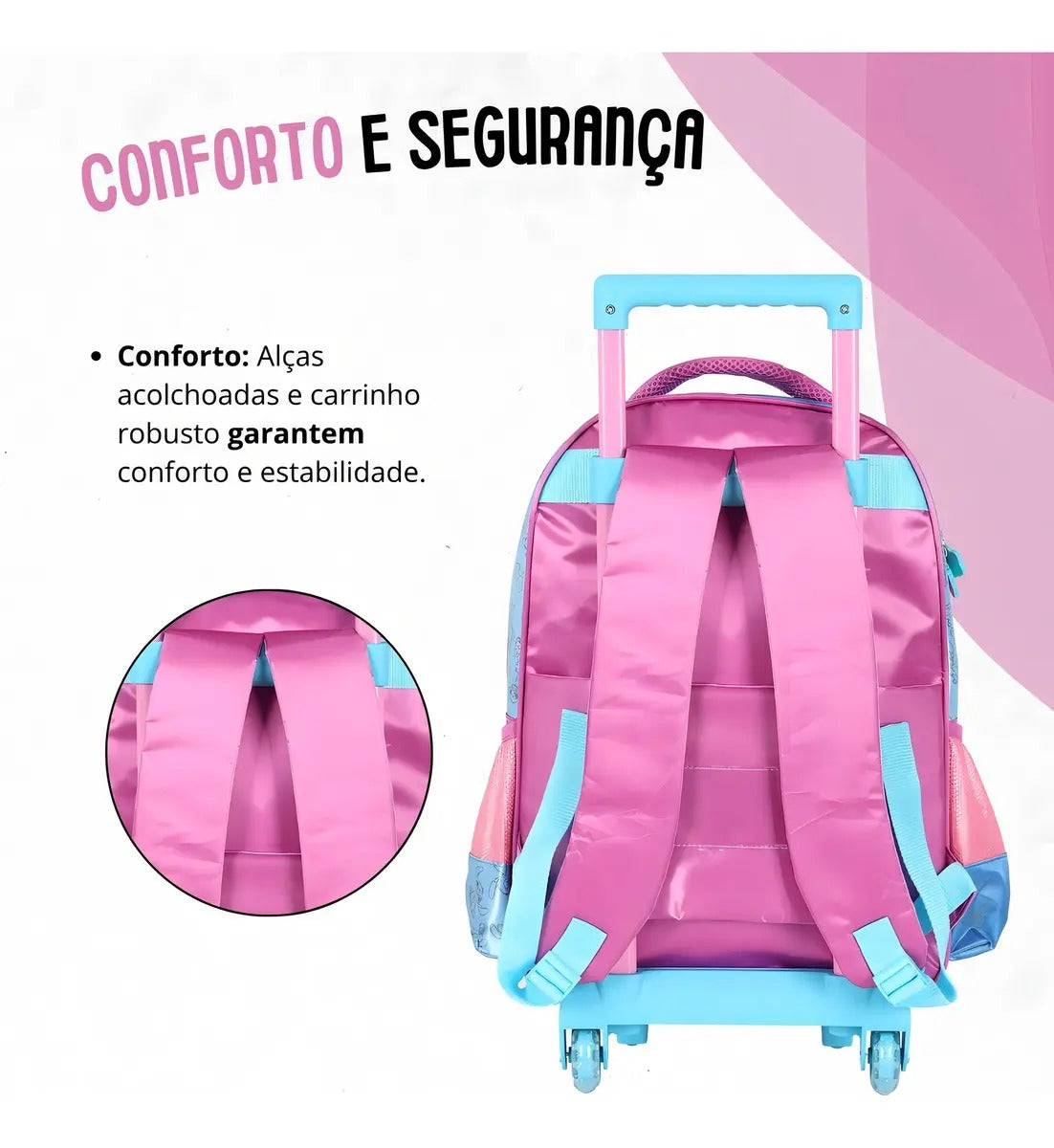 Mochila De Rodinhas Stitch Roxa - Delicadeza para Completar o Look | Bebeloo Kids