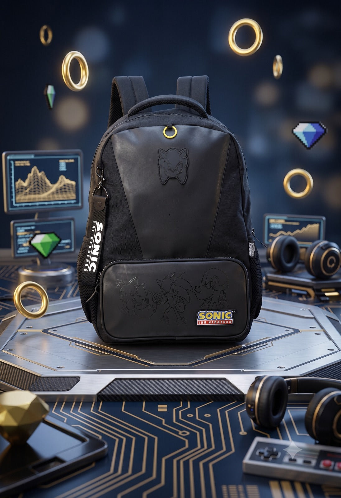 Mochila De Costa Sonic Preto - Delicadeza para Completar o Look | Bebeloo Kids