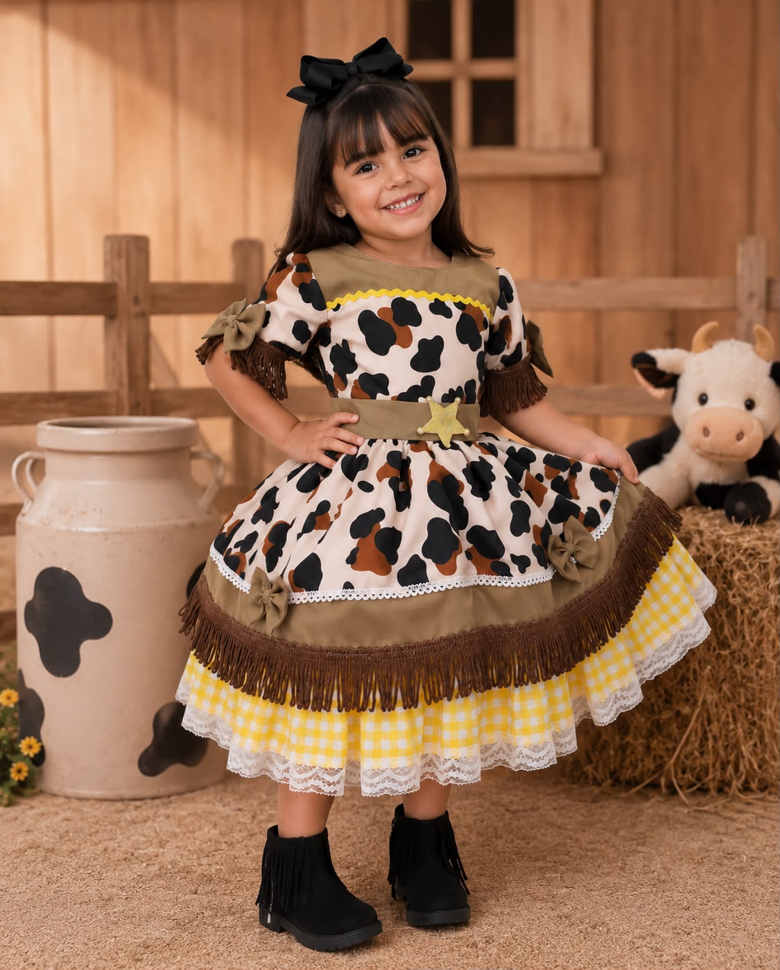 Vestido Infantil Doce Mimosa Fazendinha Country Leveza e Elegância para Meninas | Bebeloo