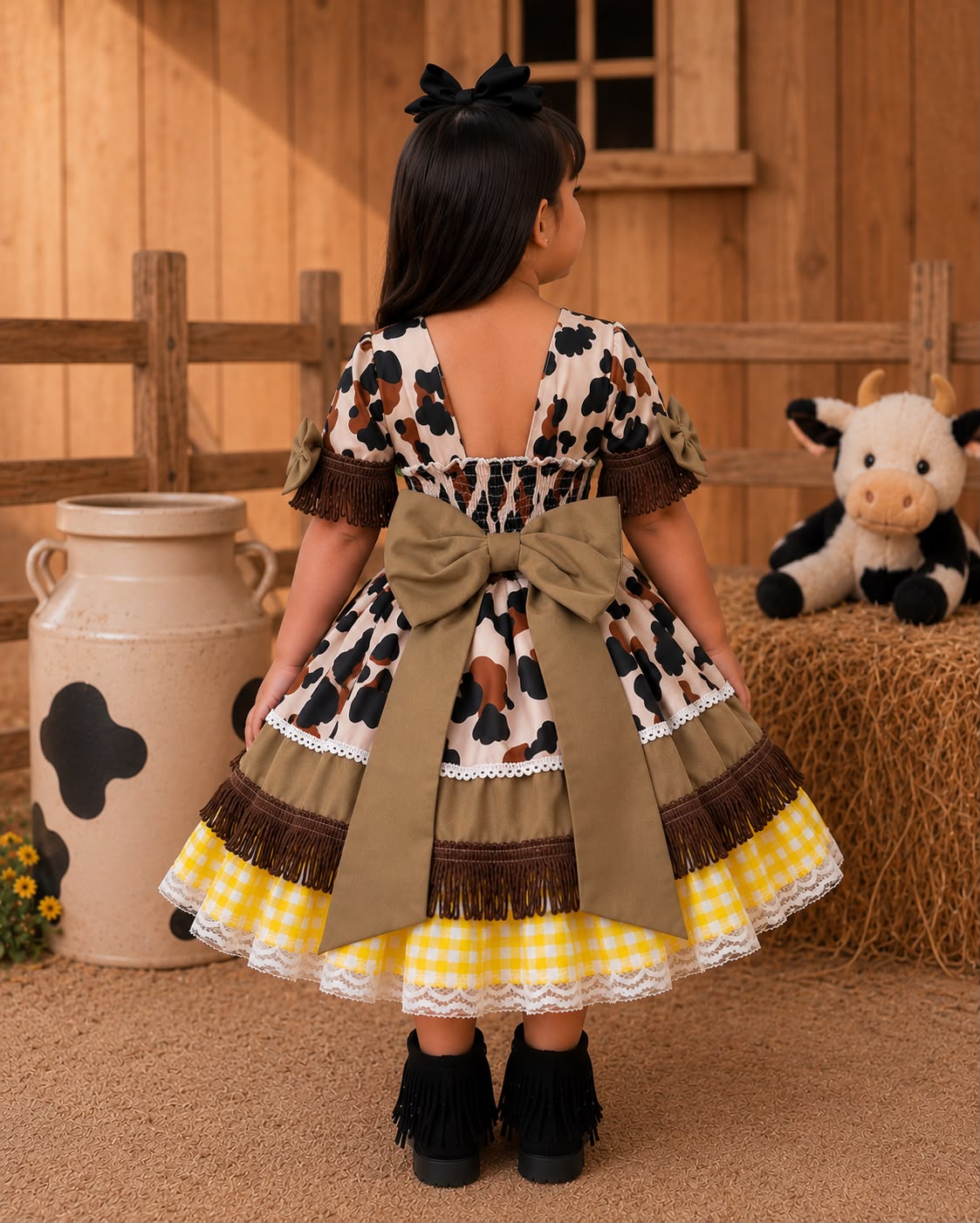 Vestido Infantil Doce Mimosa Fazendinha Country Leveza e Elegância para Meninas | Bebeloo