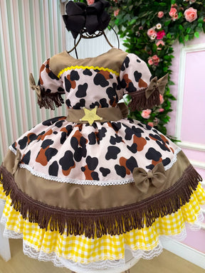 Vestido Infantil Doce Mimosa Fazendinha Country Leveza e Elegância para Meninas | Bebeloo