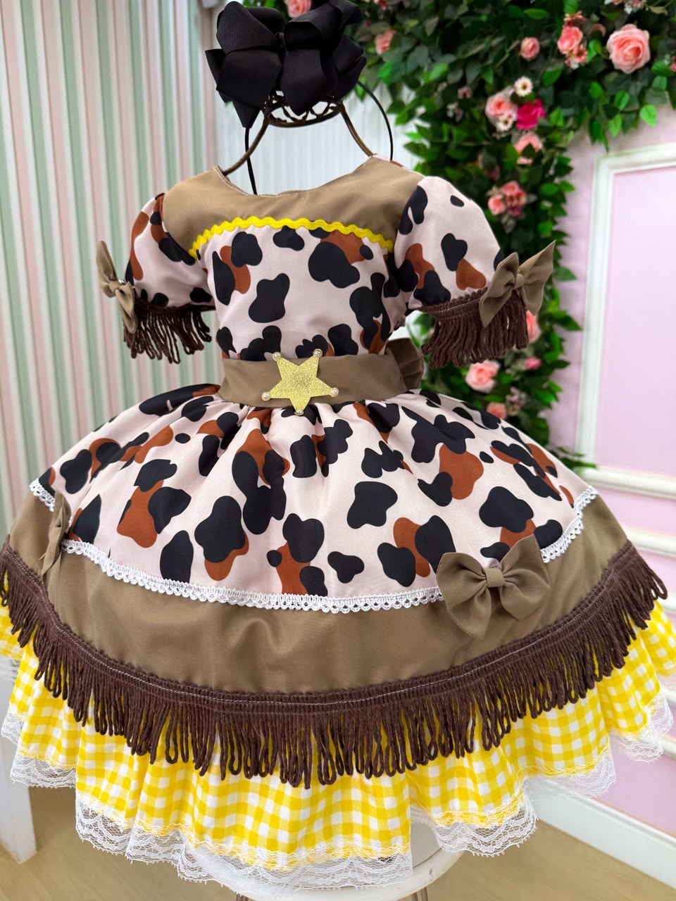 Vestido Infantil Doce Mimosa Fazendinha Country Leveza e Elegância para Meninas | Bebeloo