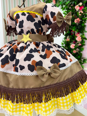 Vestido Infantil Doce Mimosa Fazendinha Country Leveza e Elegância para Meninas | Bebeloo