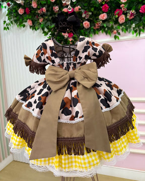 Vestido Infantil Doce Mimosa Fazendinha Country Leveza e Elegância para Meninas | Bebeloo