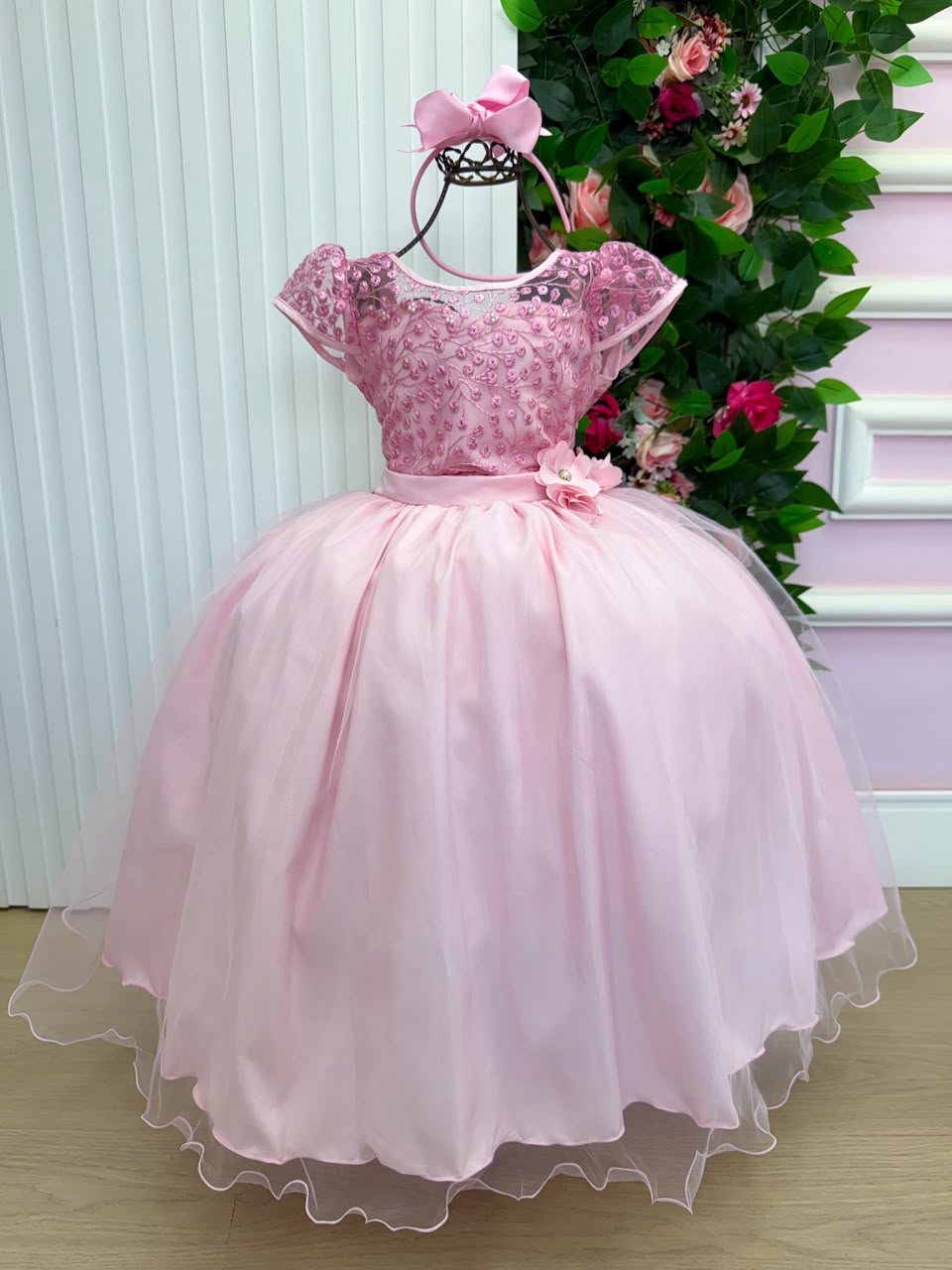 Vestido Mini Miss Longo Carol Rosa Bebe (VESTMNMSLGNCRLRSBB)