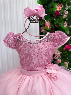Vestido Mini Miss Longo Carol Rosa Bebe (VESTMNMSLGNCRLRSBB)
