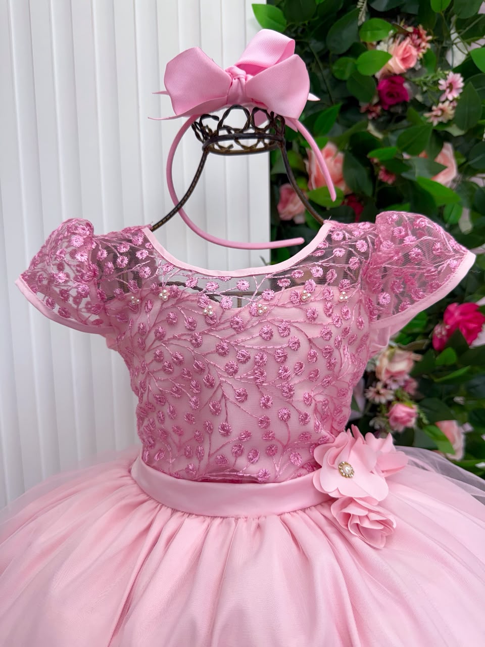 Vestido Mini Miss Longo Carol Rosa Bebe (VESTMNMSLGNCRLRSBB)