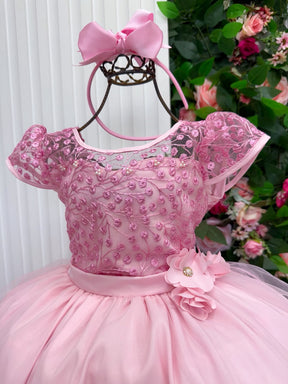 Vestido Mini Miss Longo Carol Rosa Bebe (VESTMNMSLGNCRLRSBB)
