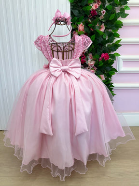 Vestido Mini Miss Longo Carol Rosa Bebe (VESTMNMSLGNCRLRSBB)