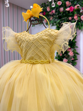 Vestido Menina Bonita Denise Amarelo