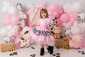 Vestido Temáticos Kids Doce Mimosa Rosa - Fazendinha - Vaquinha (VESTTMTCKDDCMMSRSFZNDN)