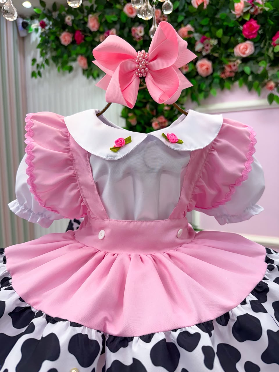 Vestido Temáticos Kids Doce Mimosa Rosa - Fazendinha - Vaquinha (VESTTMTCKDDCMMSRSFZNDN)