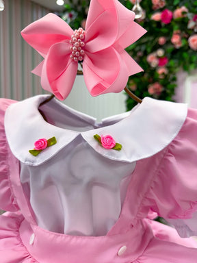 Vestido Temáticos Kids Doce Mimosa Rosa - Fazendinha - Vaquinha (VESTTMTCKDDCMMSRSFZNDN)