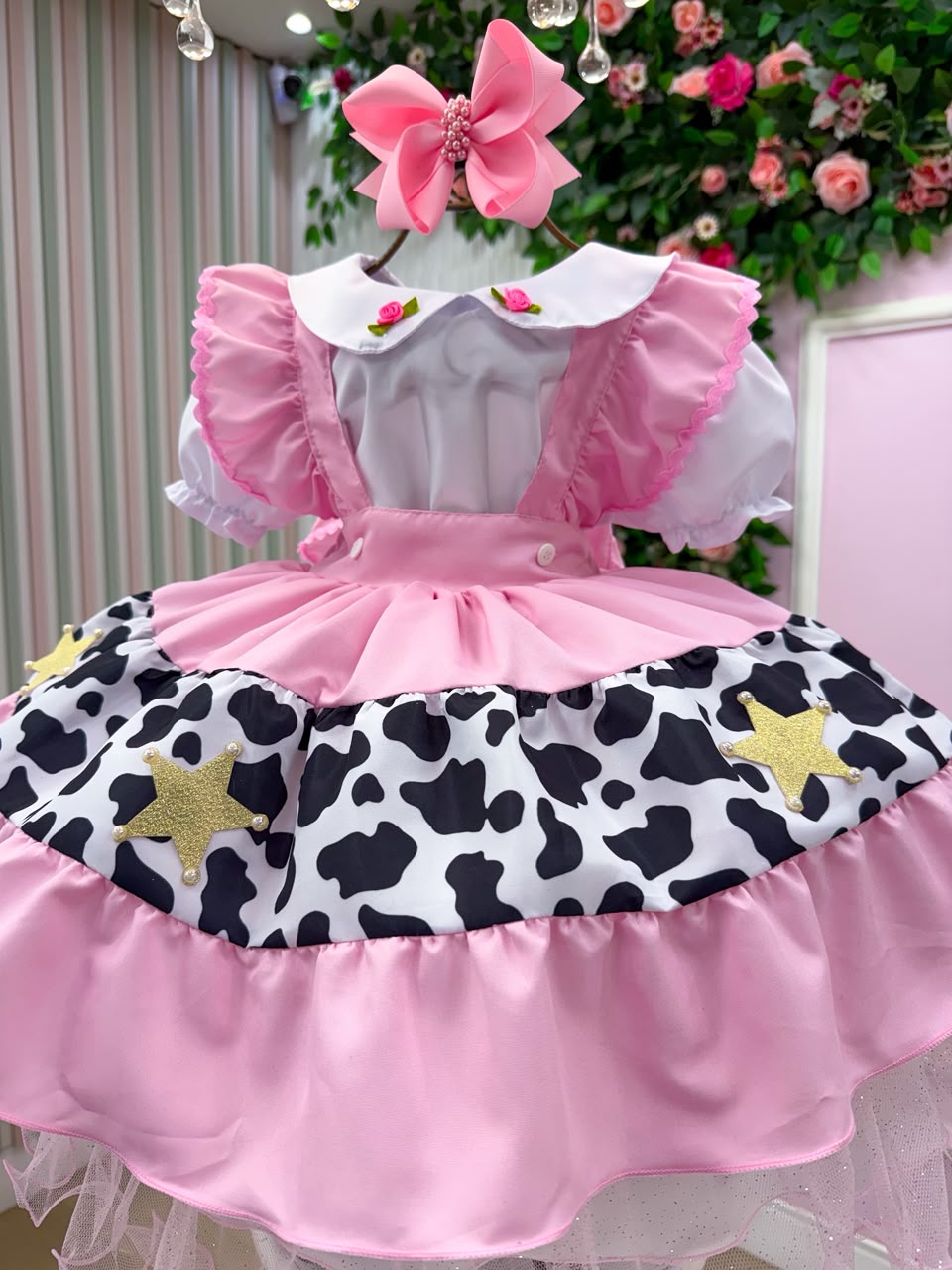 Vestido Temáticos Kids Doce Mimosa Rosa - Fazendinha - Vaquinha (VESTTMTCKDDCMMSRSFZNDN)