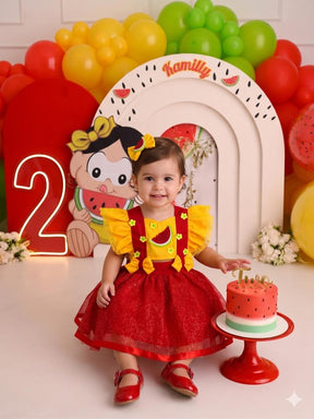 Romper/Vestido Princesa Belli Melancia (RPVESTPBML)