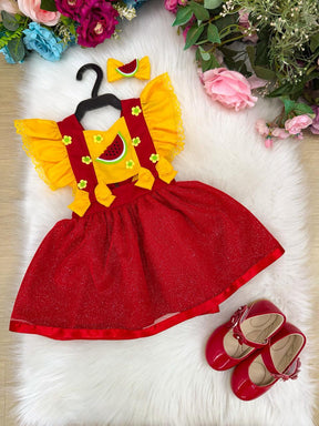 Romper/Vestido Princesa Belli Melancia (RPVESTPBML)