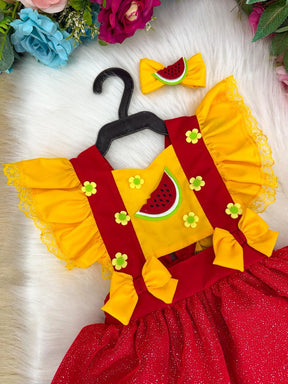 Romper/Vestido Princesa Belli Melancia (RPVESTPBML)