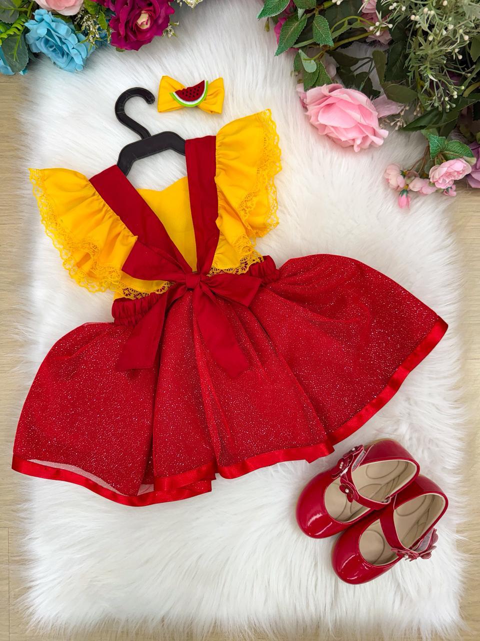 Romper/Vestido Princesa Belli Melancia (RPVESTPBML)