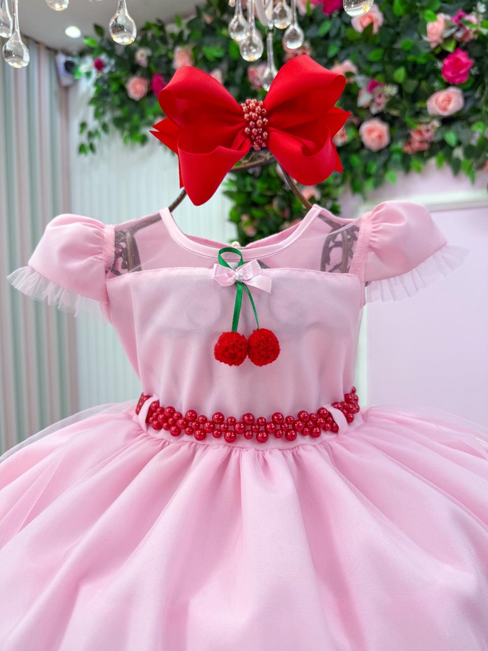 Vestido Mini Miss Cerejinha - Cereja Rosa Bebe (VESTMNMCRJRSBB)