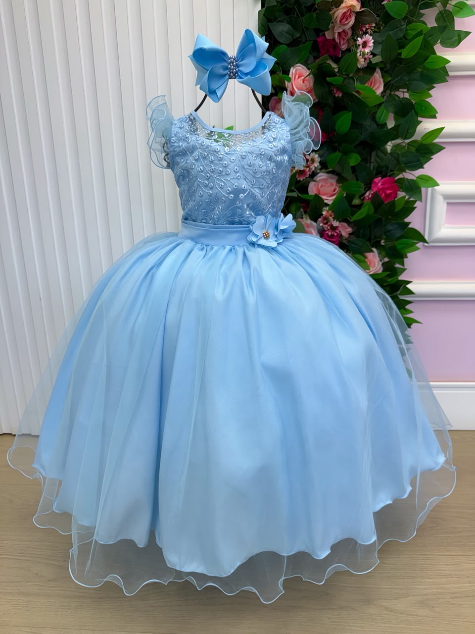 Vestido Mini Miss Longo Suzy Azul Bebe (VESTMNMSSLNGSZAZBB)