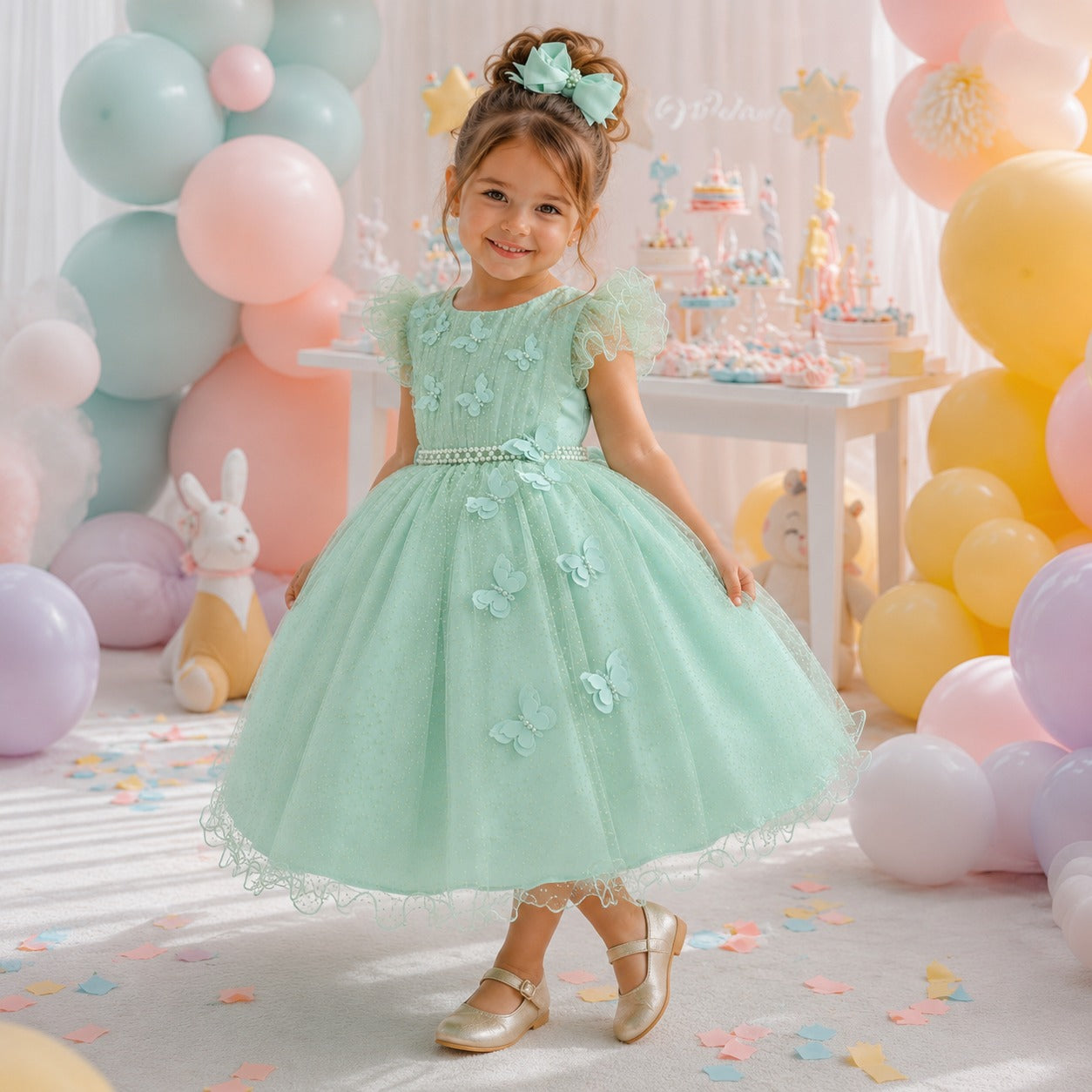Vestido Menina Bonita Maju Verde Menta (VESTMNBNTNJVRD)