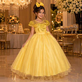 Vestido Mini Miss Longo Carol Amarelo (VESTMNMSLNGCRLAMR)
