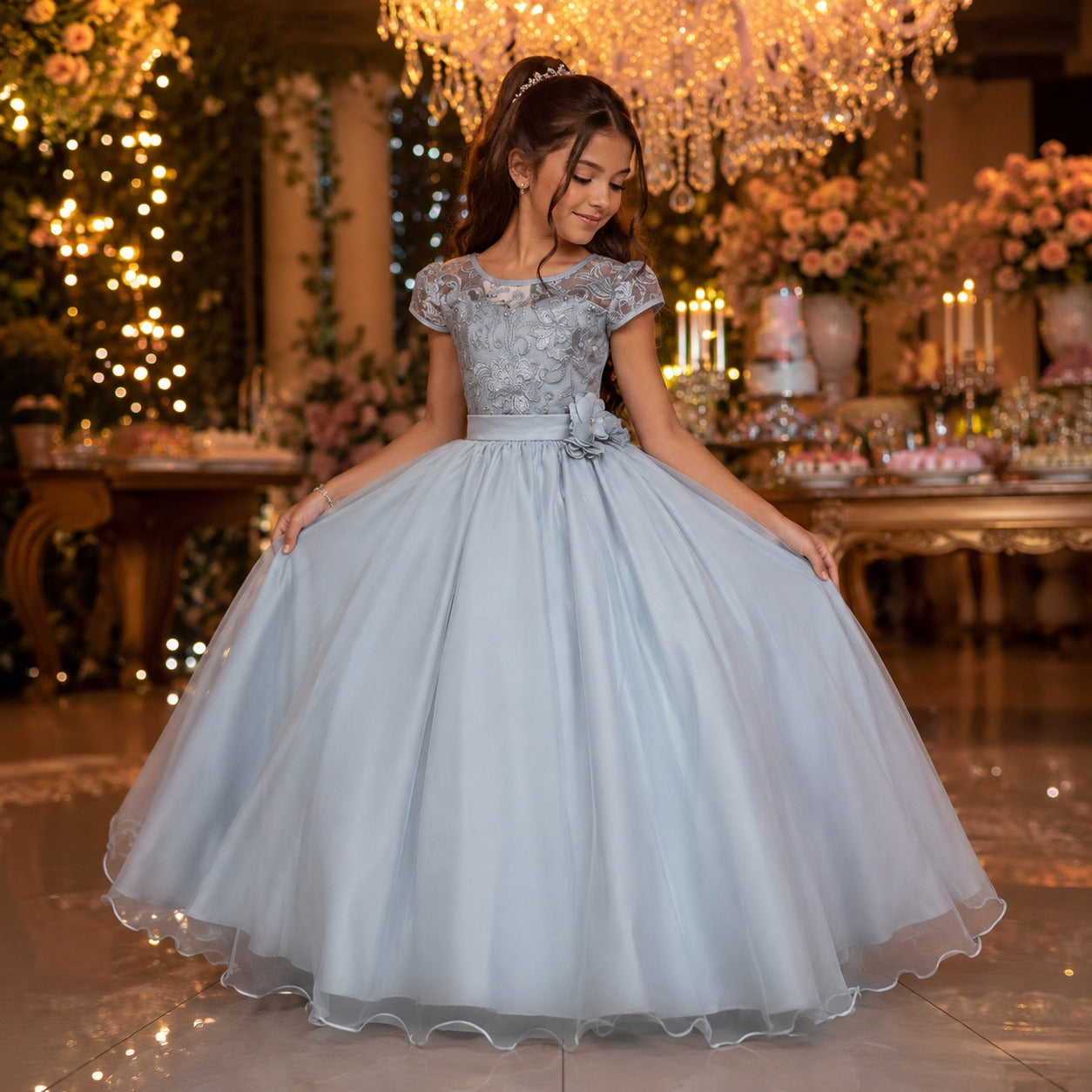 Vestido Mini Miss Longo Carol Prata (VESTMNLGNCRLPRT)