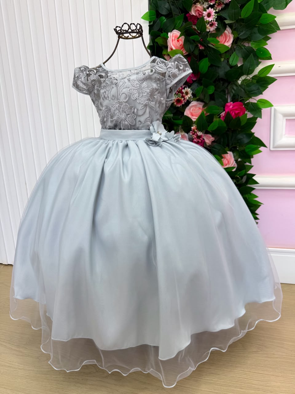 Vestido Mini Miss Longo Carol Prata (VESTMNLGNCRLPRT)