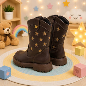 Bota Nilqi Manu Marrom-Café Estrela (BTNLIQMNMRRCFETLMD)