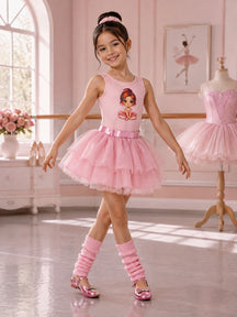 Conjunto Blogueirinha Bailarina Rosa Modelo 2 (CONJBLGRNBRLNRSMDL2)