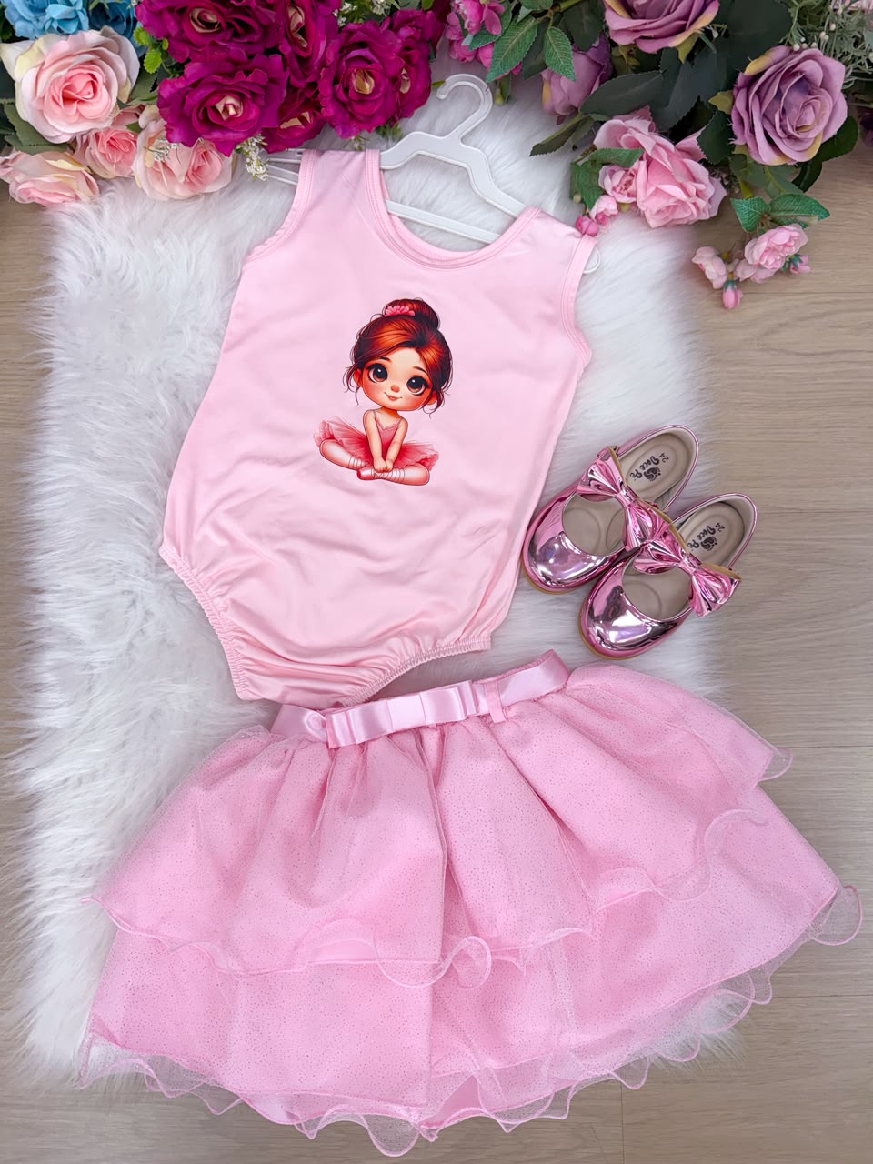 Conjunto Blogueirinha Bailarina Rosa Modelo 2 (CONJBLGRNBRLNRSMDL2)