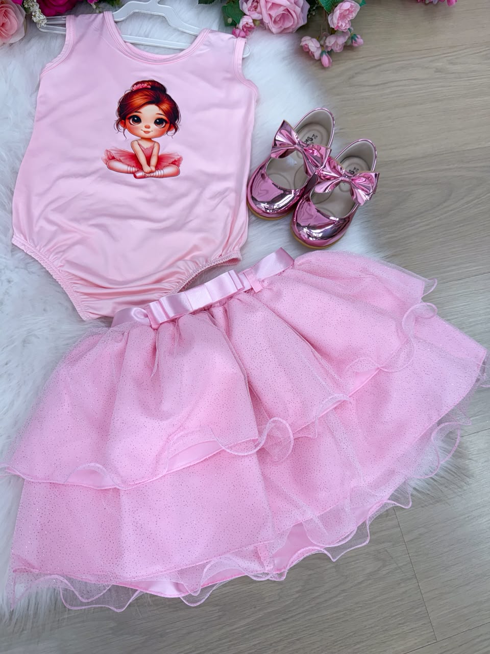 Conjunto Blogueirinha Bailarina Rosa Modelo 2 (CONJBLGRNBRLNRSMDL2)