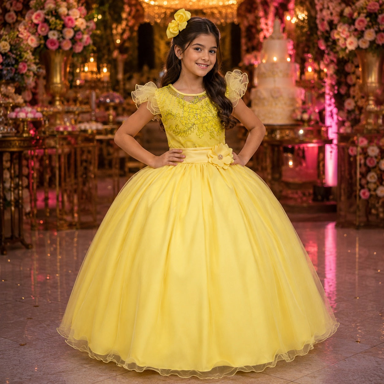 Vestido Mini Miss Longo Suzy Amarelo (VESTMNMISLNGSZAMRL)
