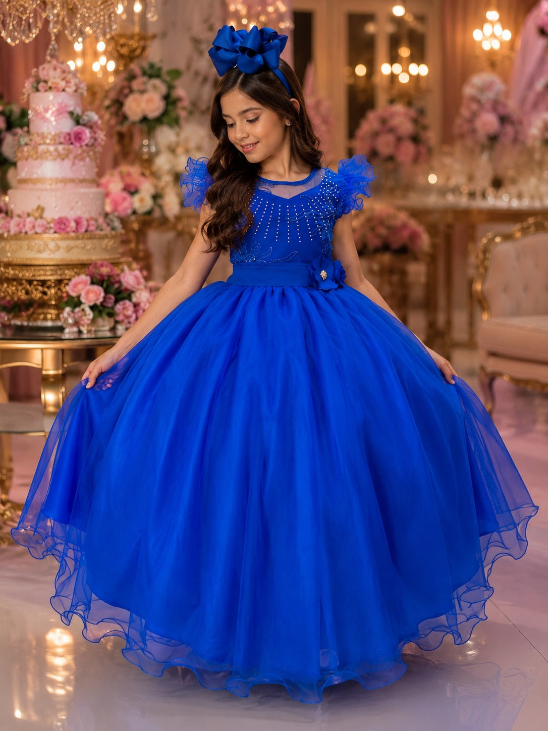Vestido Mini Miss Longo Suzy Azul Royal (VESTMNMISLNGSZAZLRYAL)