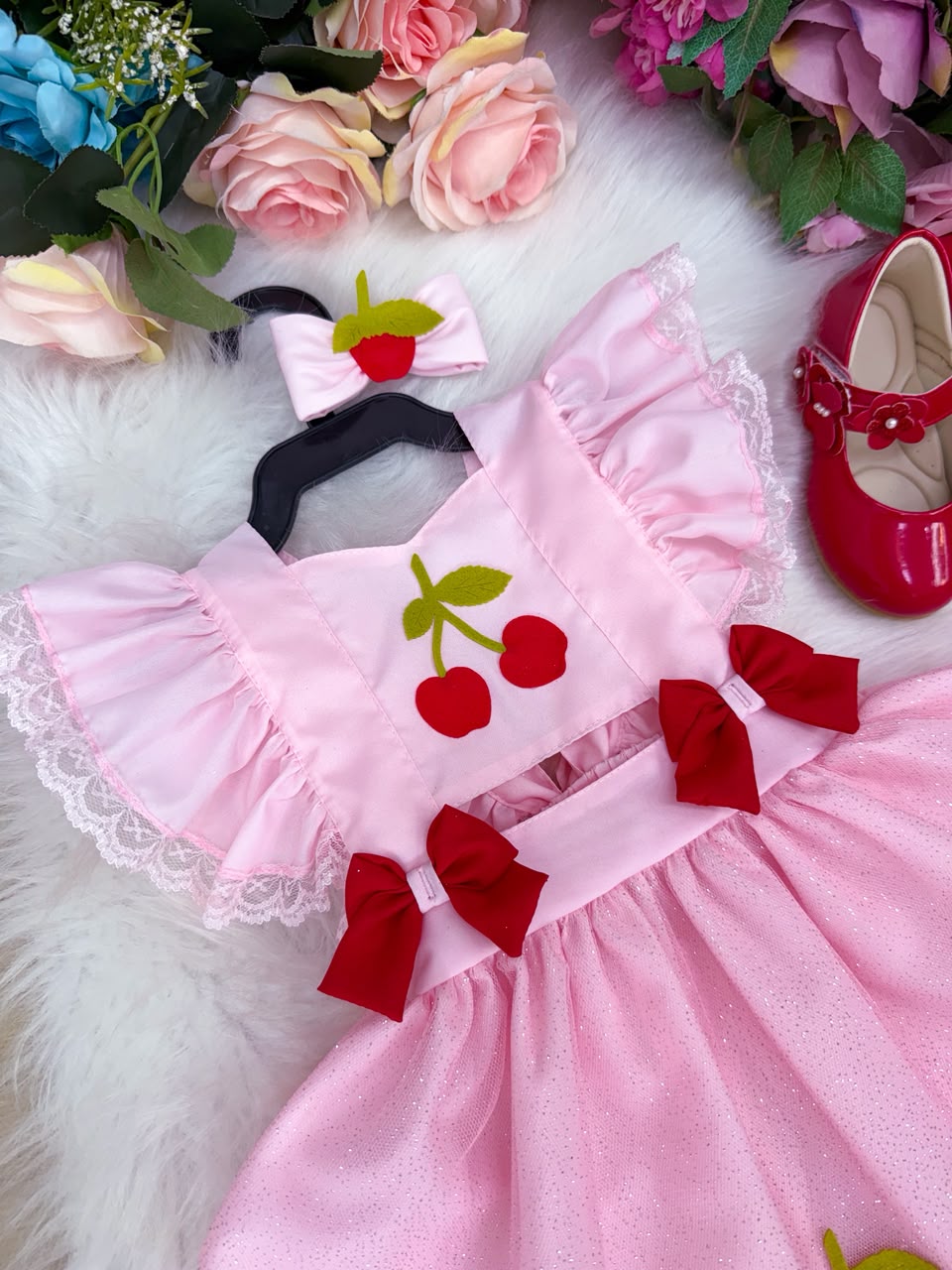 Romper/Vestido Princesa Belli Cerejinha - Cereja (RMPVPBCJ)