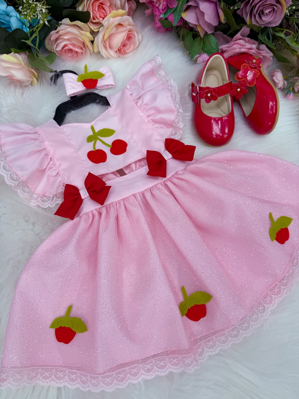 Romper/Vestido Princesa Belli Cerejinha - Cereja (RMPVPBCJ)