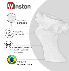 Meia Winston Branca Babado (MWBRNCBB)