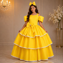 Vestido Banana Club Longo Safira Amarelo (VESTBNCLBLNGSFRAMRL)