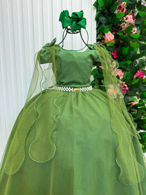 Vestido Banana Club Longo Diamante Verde Militar (VESTBNDVRDM)